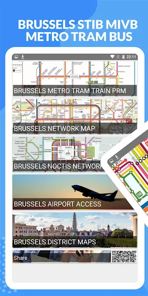 STIB-MIVB Brussels Metro & Tram Map Screenshot 0
