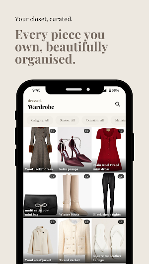 dressed. — Wardrobe Tracker Screenshot 1