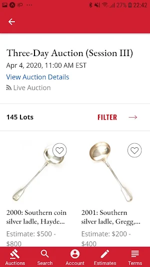 Charlton Hall Live Bidding Screenshot 1