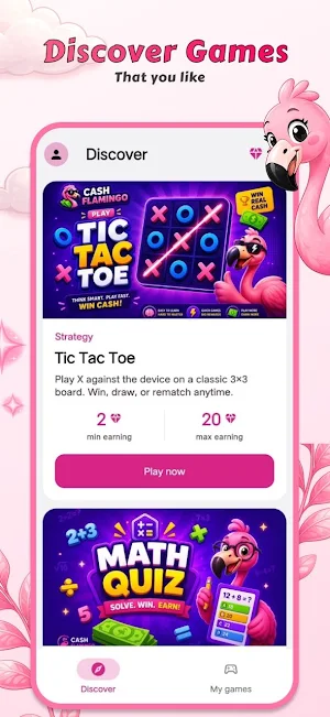 Cash Flamingo: Games & Rewards Screenshot 1