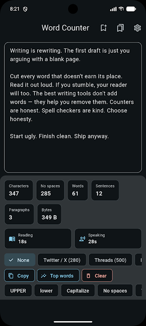 Word Counter — Character, SNS Screenshot 1