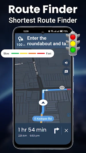 GPS Map Road Driving Direction Screenshot 0