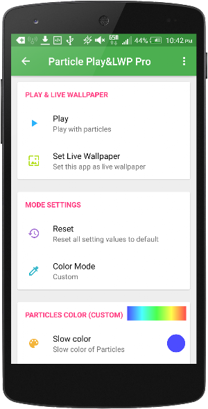 Particle Live Wallpaper n Play Pro Screenshot 0