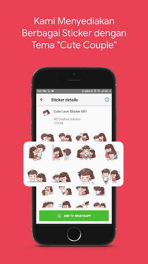 WAStickerApps - Cute Couple Sticker Pack Screenshot 2