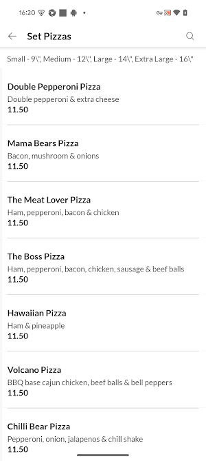 Three Bears Pizza Screenshot 2