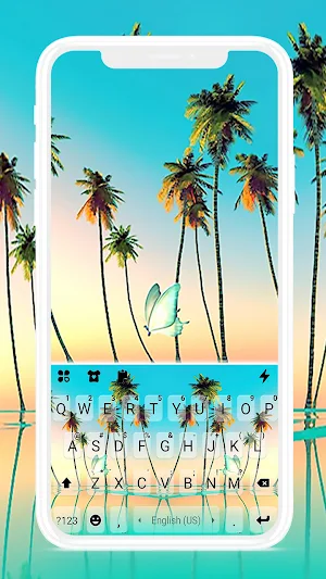 Beach Skyline Keyboard Background Screenshot 0