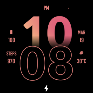 Active Peach Watch Face Screenshot 3