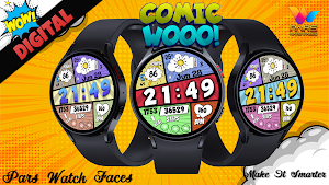Comic Wooo Digital Watch Face Screenshot 1