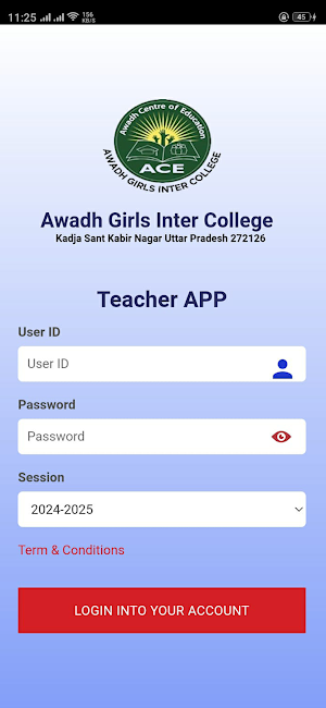 AWADH GIRLS COLLEGE TEACHERAPP Screenshot 1