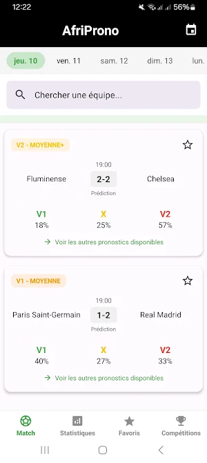 Afriprono - pronostics foot Screenshot 2