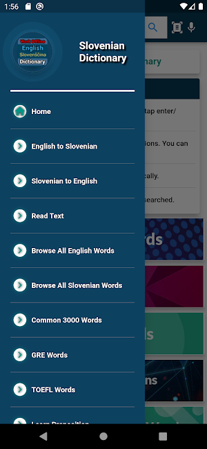 English : Slovenian Dictionary Screenshot 2