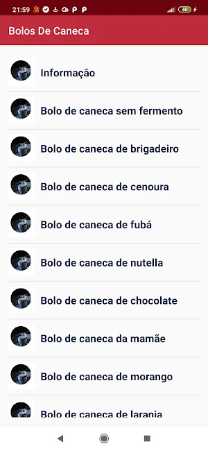Receitas Bolos De Caneca Screenshot 0