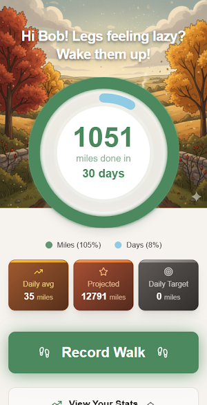 1000 Miles - Walking tracker Screenshot 0
