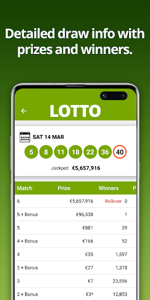 Irish Lottery Results Screenshot 1