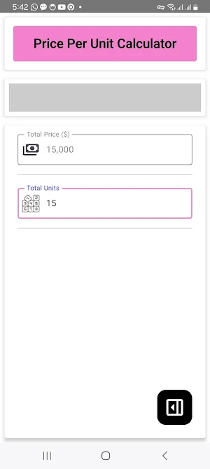 Price Per Unit Calculator Screenshot 2