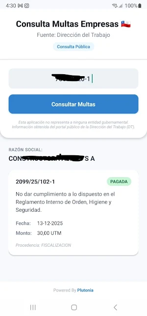 Consulta Multas Empresas CL Screenshot 1