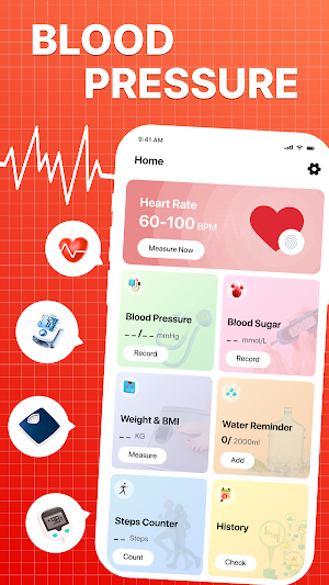 Blood Pressure Heart Rate App Screenshot 1