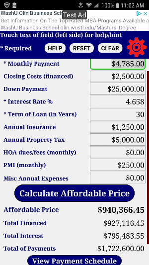 Mortgage Home Loan Payment Calculator Free Screenshot 3
