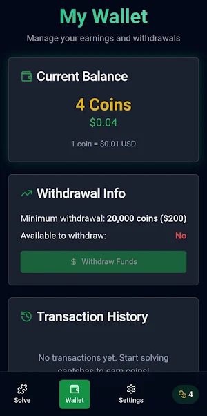captcha work-earn money daily Screenshot 1