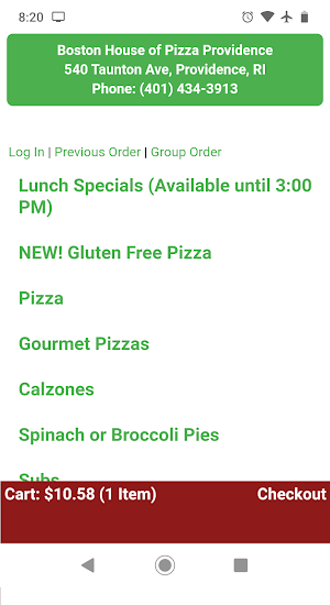 Boston House of Pizza Providence Screenshot 1