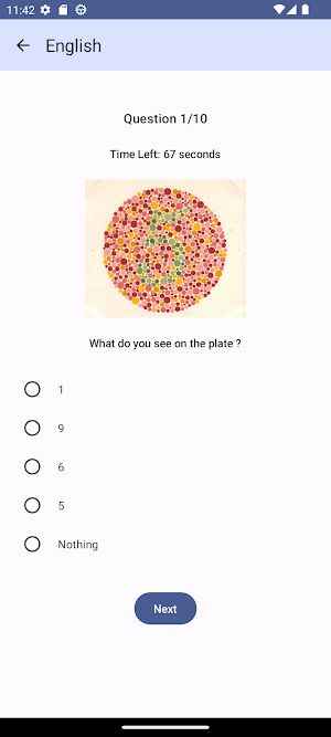 Colour Blindness Test Screenshot 1