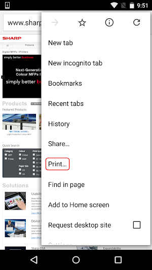 Sharp Print Service Plugin Screenshot 2