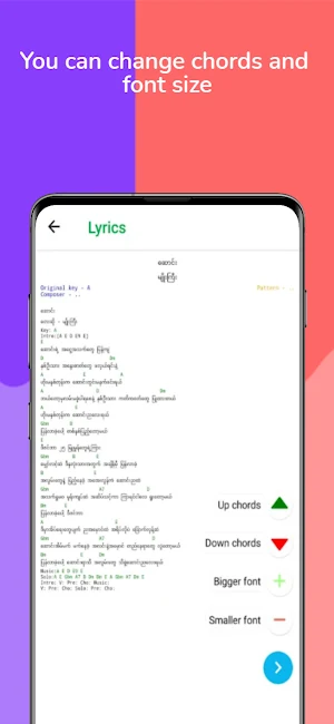 Myanmar songs lyrics and guitar chords Screenshot 2