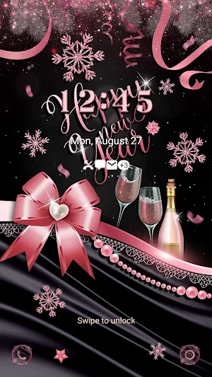 Black Pink New Year- Wallpaper Screenshot 1