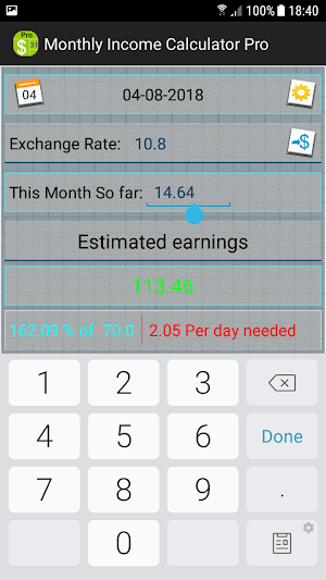 Monthly Income Calculator Pro Screenshot 0