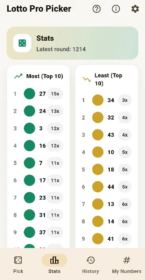 Lotto Number Generator & Stats Screenshot 1