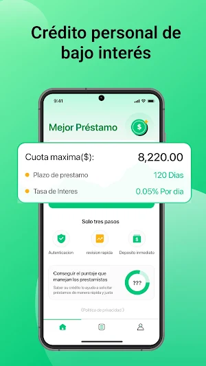 Mejor Préstamo-Móvil Crédito Screenshot 1