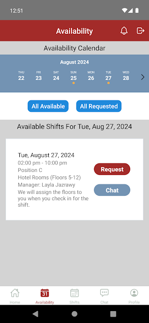 PTOC Scheduling Screenshot 0