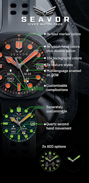 BLZ SEAVOR - Diver Watch Face Screenshot 1