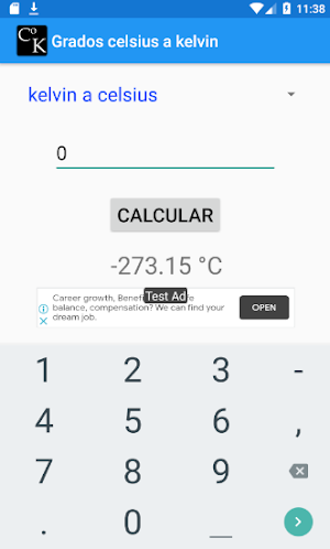 Grados celsius a kelvin Screenshot 2