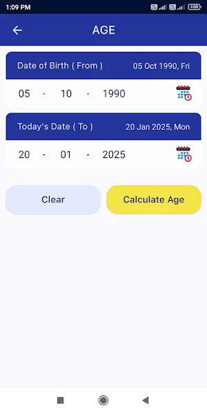 Age Calculator - Date of Birth Screenshot 1