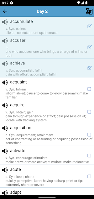 3000 PTE Vocabulary Screenshot 3