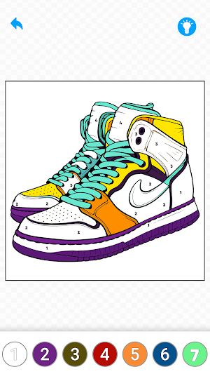 Sneakers Color By Number Book Screenshot 2