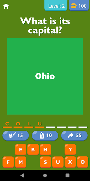 Guess US State Capitals Game Screenshot 2