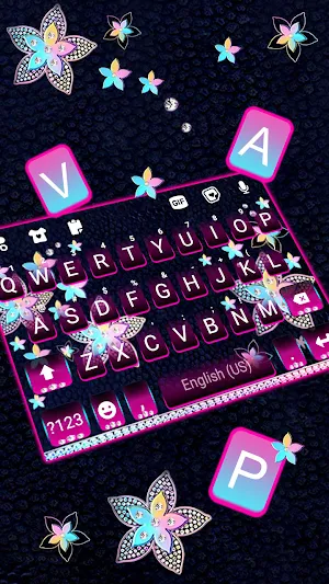 Pastel Flowers Keyboard Background Screenshot 1