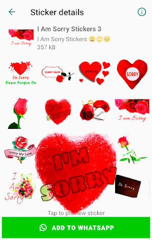 Sorry Stickers for WhatsApp WAStickerApps Screenshot 3