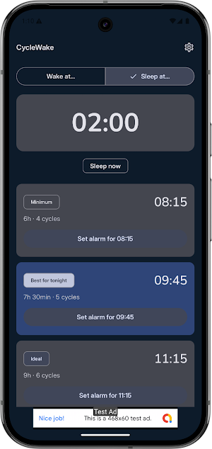 CycleWake Alarm (90Minutes) Screenshot 2
