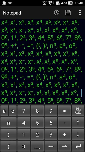 Superscript numeric keypad Screenshot 1