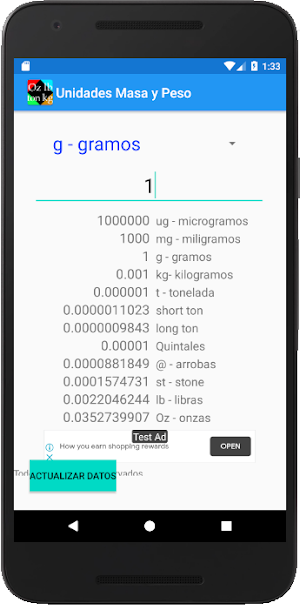 Convertidor de unidades de masa y peso Screenshot 0