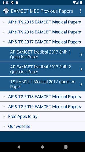 EAMCET Medical Previous Papers Screenshot 1