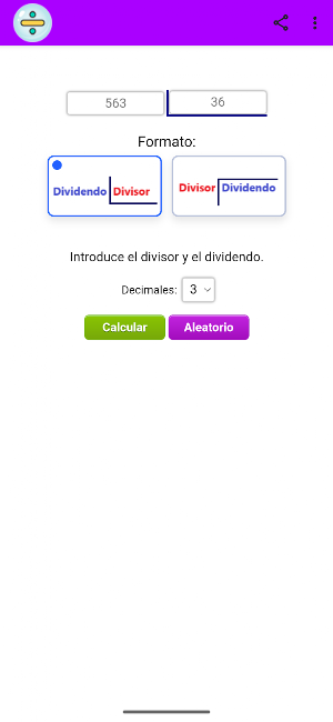 Calculadora de Divisiones App Screenshot 1