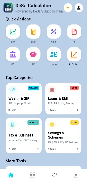 DeSa: SIP & EMI Calculators Screenshot 2