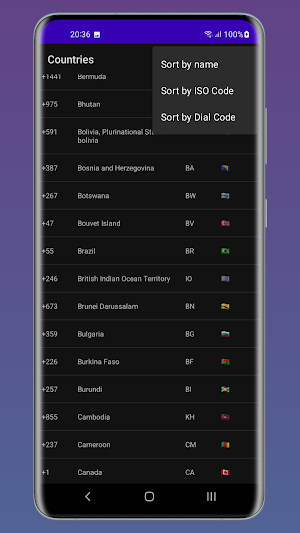 World Dial Codes and Flags Screenshot 1