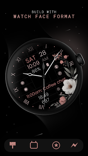 Elegant Floral Rose Watch Face Screenshot 1