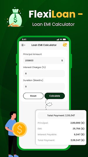 FlexiLoan -Loan EMI Calculator Screenshot 1