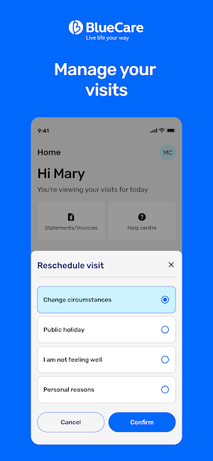 BlueCare HomeCare App Screenshot 1